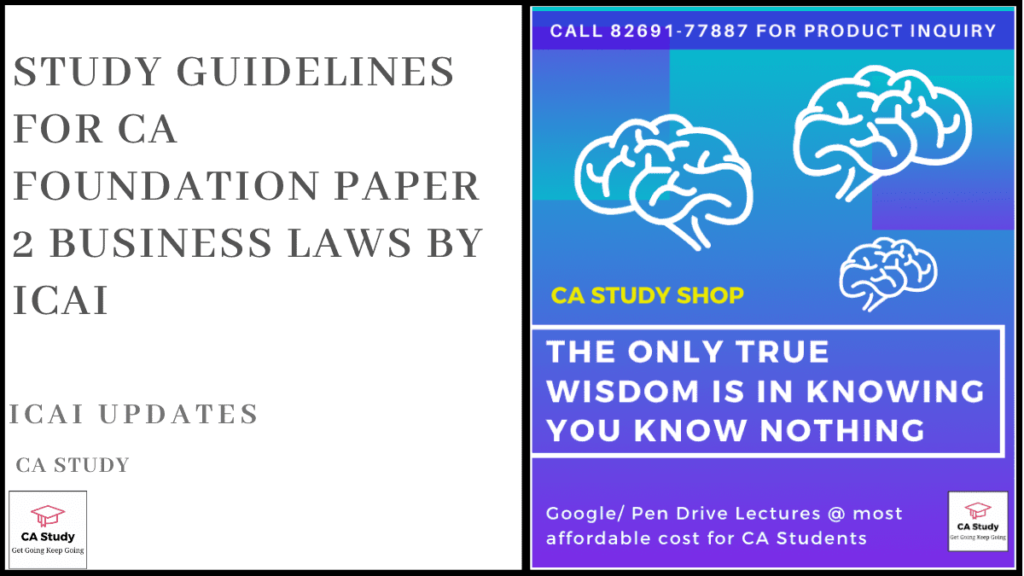 Study Guidelines for CA Foundation Paper 2 Business Laws by ICAI