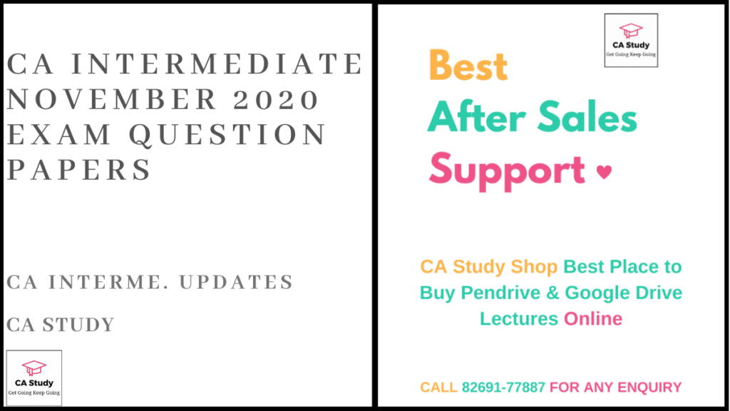 CA Intermediate November 2020 Exam Question Papers