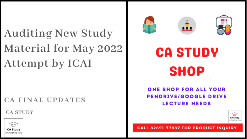 Auditing New Study Material for May 2022 Attempt by ICAI