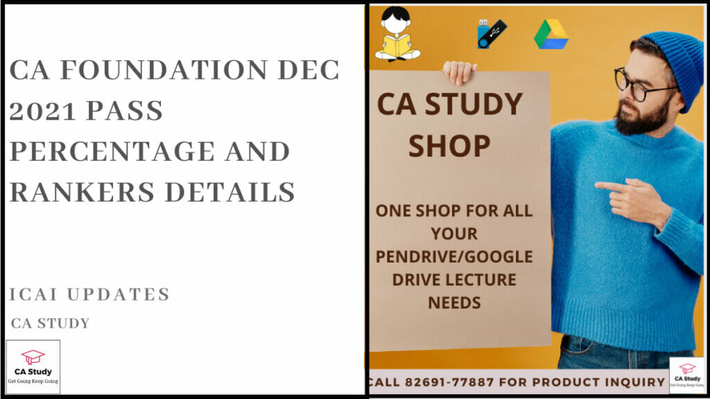CA Foundation Dec 2021 Pass Percentage and Rankers Details