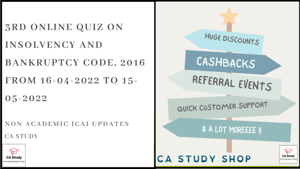 Wow!! 3rd National Online Quiz On Insolvency And Bankruptcy Code, 2016