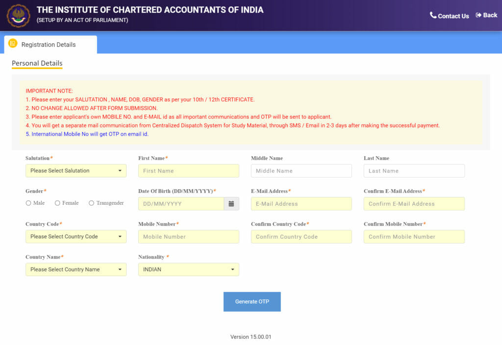 CA Foundation Registration 2023 Process