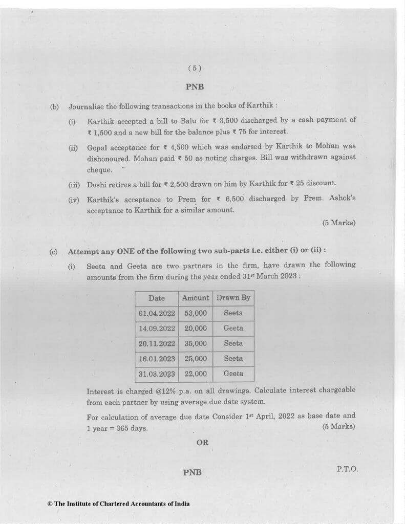 ca foundation question paper may 2023