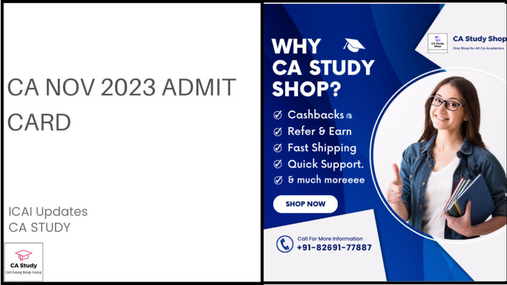 CA Nov 2023 Admit Card