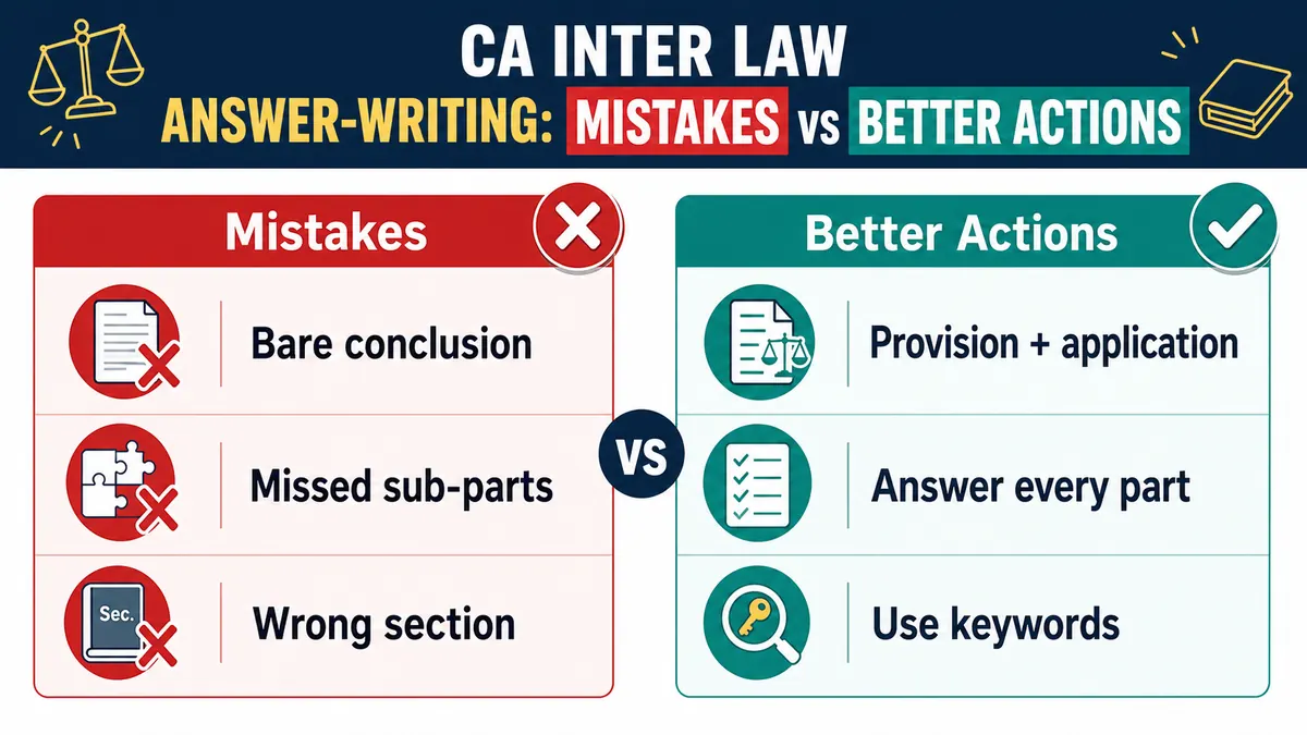 Common CA Inter Law answer-writing mistakes and solutions